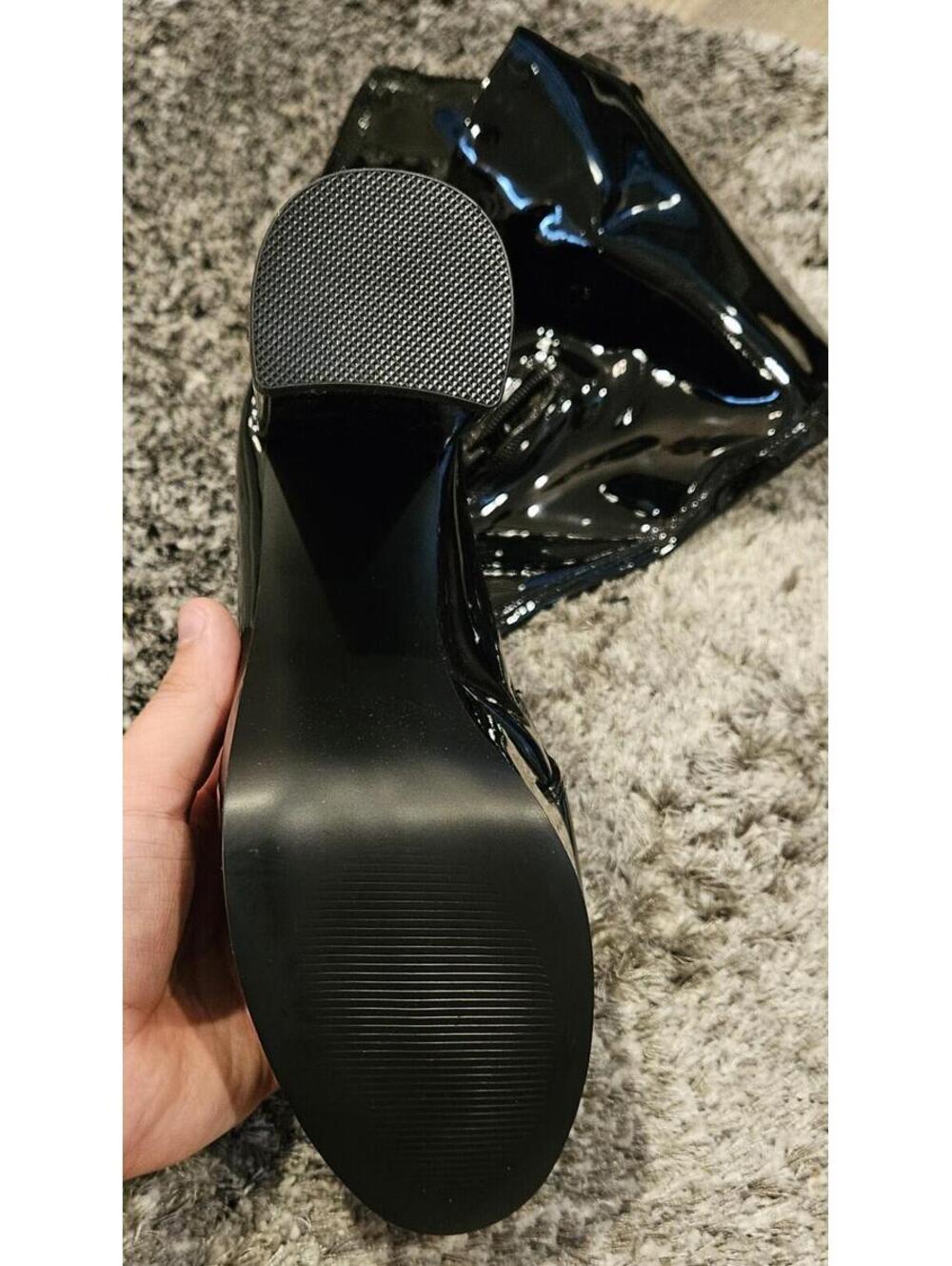 Madden Girl Orin Black Patent Leather Over The Knee Boots Size 10 - Picture 7 of 8